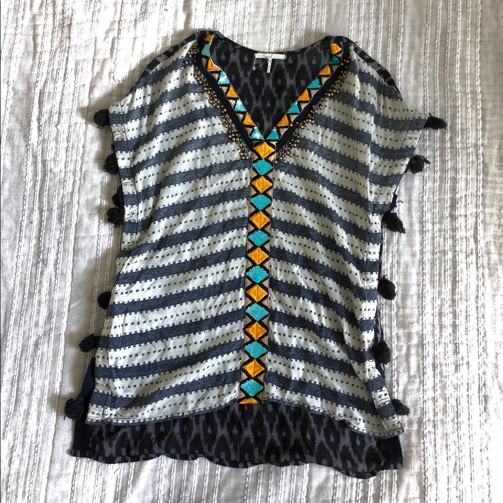 Anthropologie Summer Sequin Embellished Top